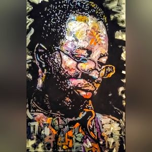 Original Acrylic on canvas painting of Curtis Mayfield